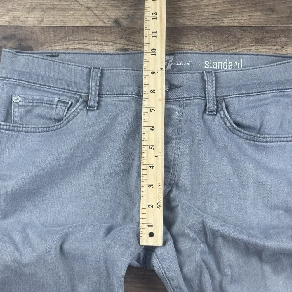 7 for All Mankind Men's Standard Straight Leg Button Fly Jeans Size 34 X 33 Gray